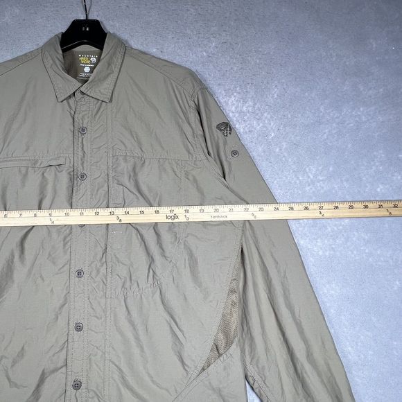 Mountain Hardwear Shirt Men’s Medium Button Up Roll Tab Sleeve Hiking Fishing - Picture 4 of 9